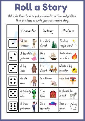 Roll a Story: Creative Writing Worksheet