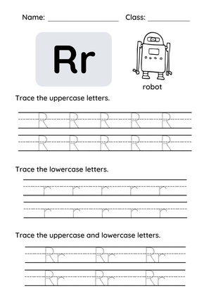 Printable Letter R Tracing Worksheet | Grade K ELA