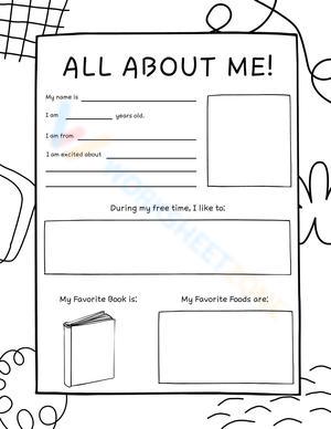 Doodle Coloring: All About Me Worksheet
