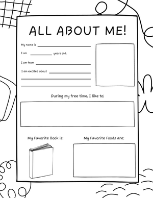 Doodle Coloring: All About Me Worksheet