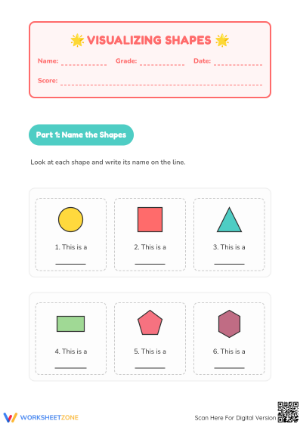 Printable Visualizing Shapes Worksheet | Grade 1 Math