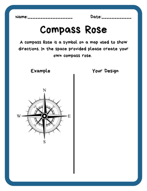 Grade 2 Compass Rose Map — Printable No-Prep Worksheet