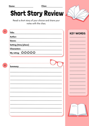 Grade 4 Story Review — Printable No-Prep Worksheet