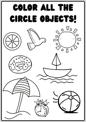 Grade K Circle Objects — Printable No-Prep Worksheet