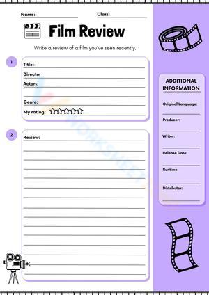 Film Review Printable Worksheet