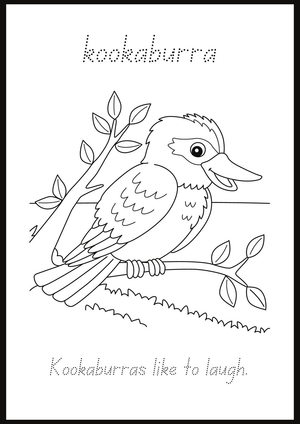 Printable Fine Motor Kookaburra Worksheet | Grade K