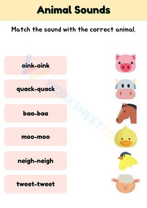 Animal Sounds Worksheet
