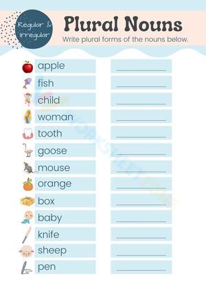Plural Nouns Worksheet | Grade 2 Essential Printable