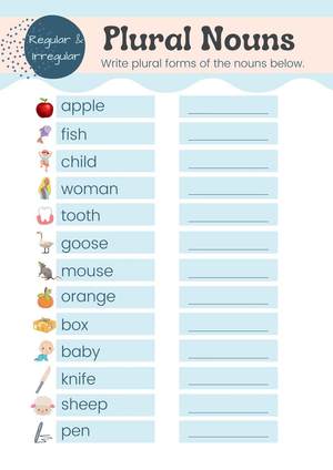 Plural Nouns Worksheet | Grade 2 Essential Printable