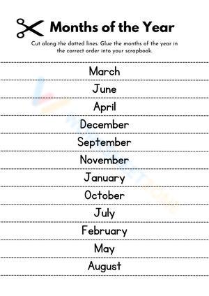 Simple Months of the Year Worksheet