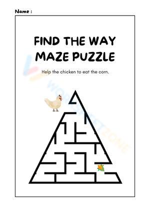 Black White Fun Maze Worksheet For Kindergarten