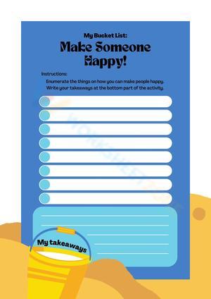 Blue and Yellow Illustrative Bucket List SEL Activity