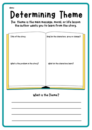 Determining Theme Worksheet | Grade 4 Essential
