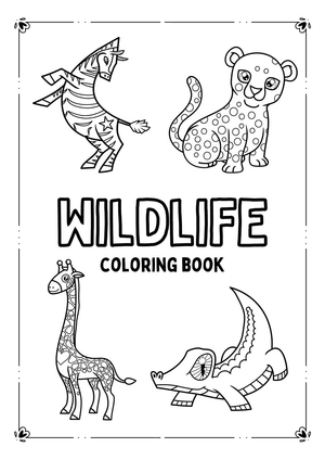 Wildlife Coloring Worksheet Set | Printable Grade K Ready