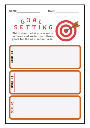 Grade 3 Goal Setting — Printable No-Prep Worksheet