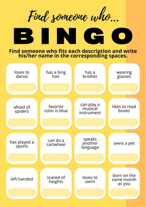 Getting to Know You Bingo | Essential Grade 3 Icebreaker