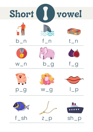 Grade 1 Short I Vowels — Printable No-Prep Worksheet