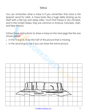 Landforms Drawing Education Worksheet