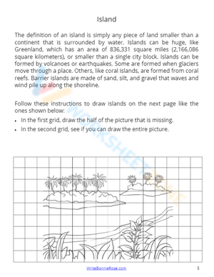 Artistic Landforms Drawing Worksheet