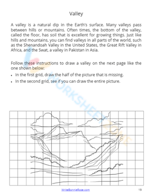 Landforms Drawing and Learning Worksheet