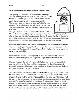 4th Grade Science Worksheet