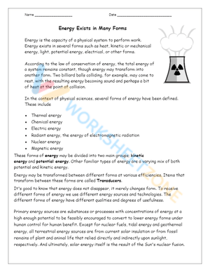Interactive 4th Grade Science Worksheet