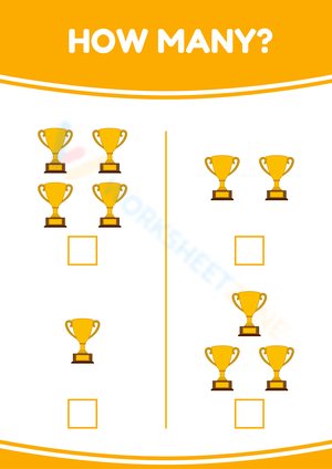 Counting worksheet - Cartoon cups