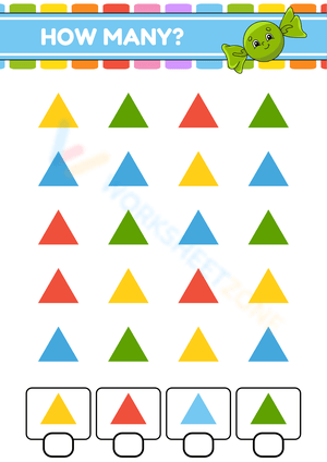 Printable Counting Triangles Worksheet | Grade K Math