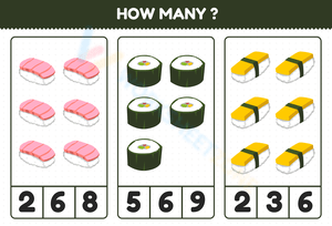 Counting worksheet - Counting Japanese food