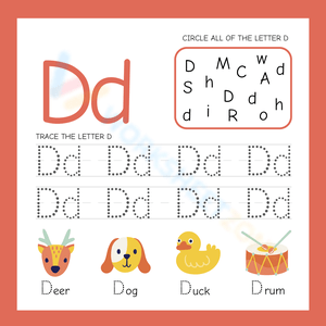 Letter D tracing template