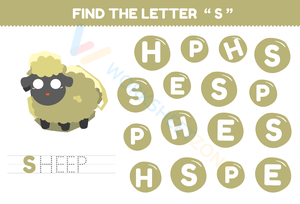 letter tracing template - sheep