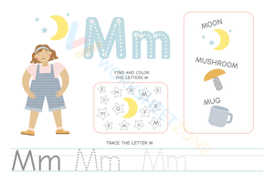 Tracing letter M template
