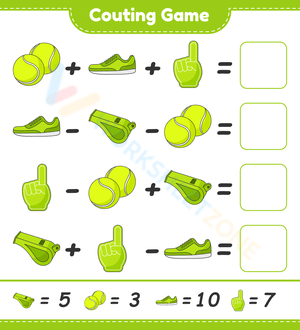 Counting Tennis Objects Worksheet | Grade 1 Essential