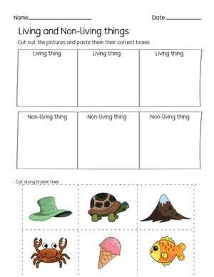 Grade 2 Living vs Non-Living — Printable No-Prep Worksheet