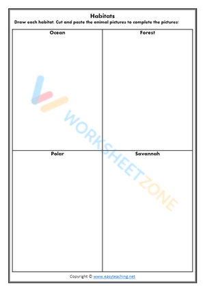 Identifying Animal Habitats – Educational Worksheet