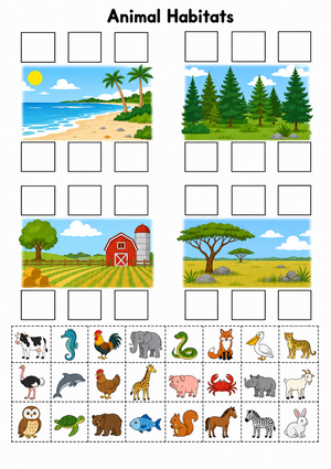Grade 2 Animal Habitats — Printable No-Prep Worksheet