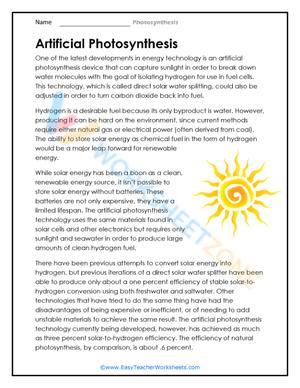 Learn About Photosynthesis