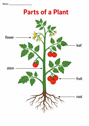Grade 7-12 Parts of a Plant — Printable No-Prep Worksheet