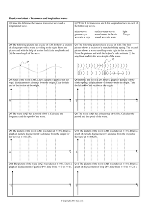 Essential Physics: Transverse & Longitudinal Waves Worksheet