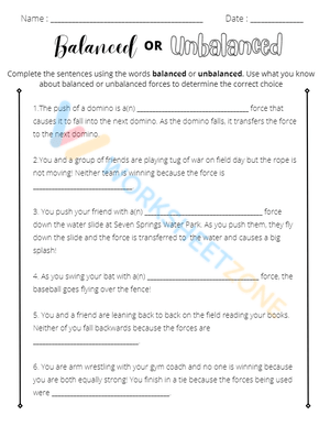 balanced and unbalanced forces 4