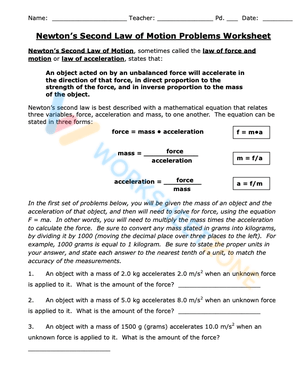 Advanced Applications of Newton's Second Law