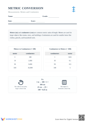 Printable Metric Conversion Worksheet | Grade 5-8 Math