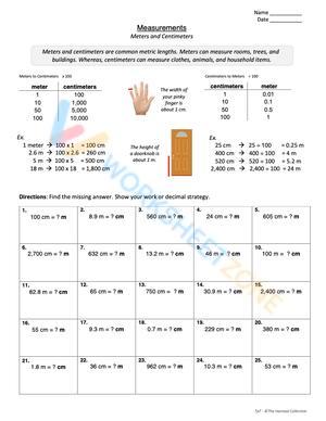 metric conversion worksheet answer key 2