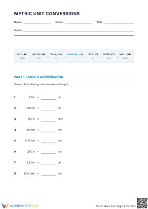 Essential Metric Conversion Worksheet | Grades 6-8 Aligned