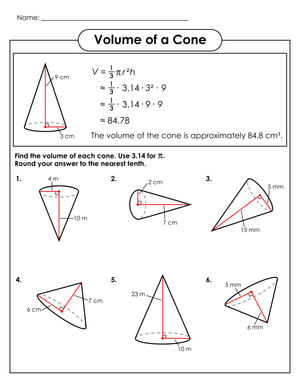 Calculating Volume of Cones