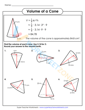 Calculating Volume of Cones