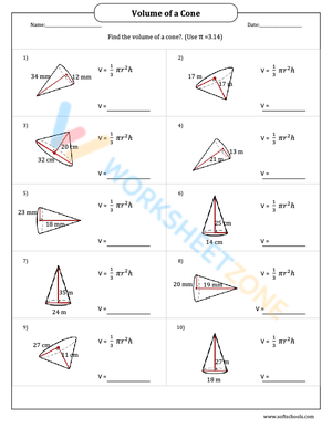 Practice Volume of Cones