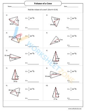 Volume of Cones: Solving Volume
