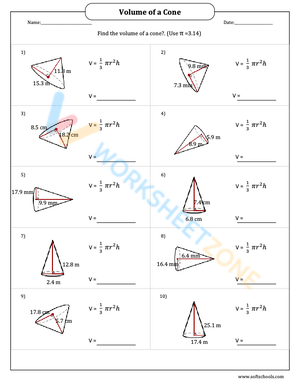 Volume of Cones: Solve Volumes