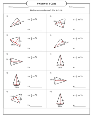 Geometry: Calculating the Volume of Cones